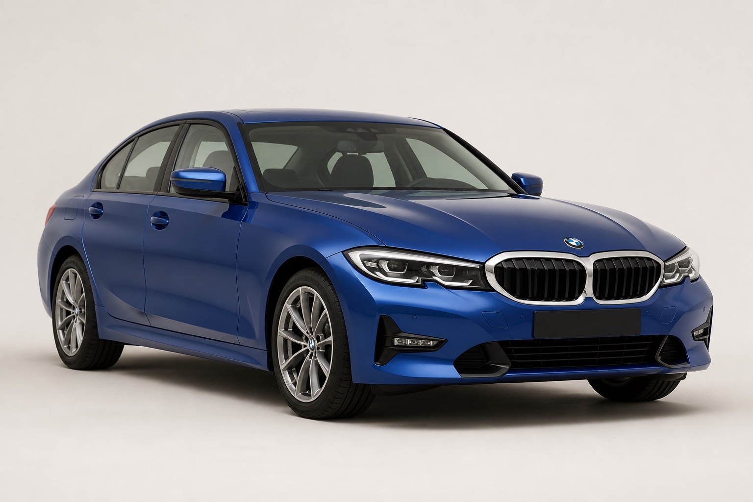 Metallic-blue Ivanhoe Blackline BMW 320d exterior